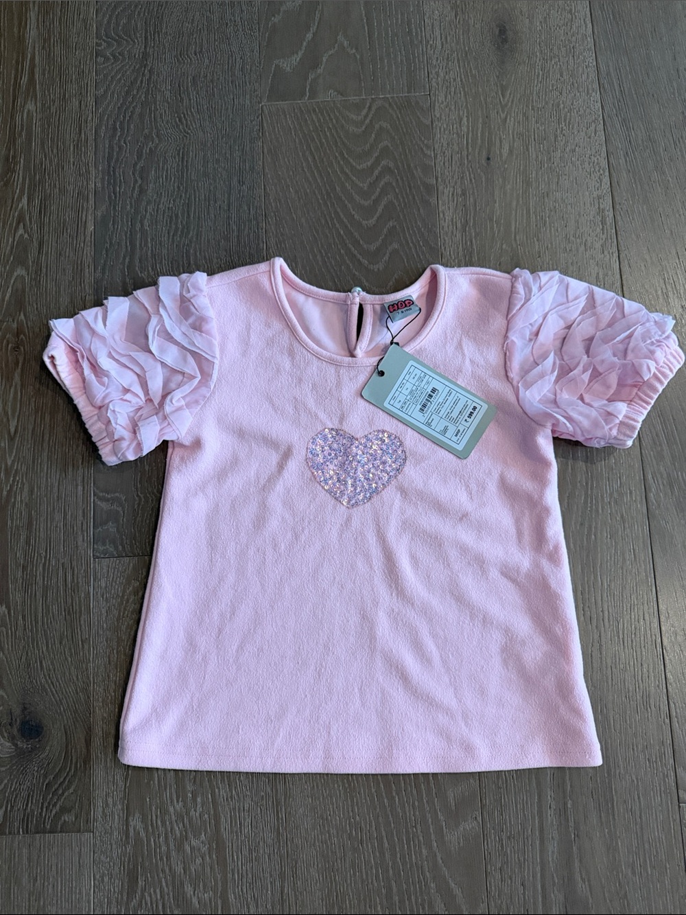 Girls pink heart HOP shirt. Size7-8. NWT.